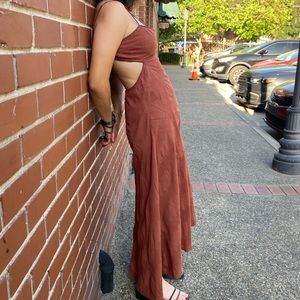 free people maxi dress in color coral